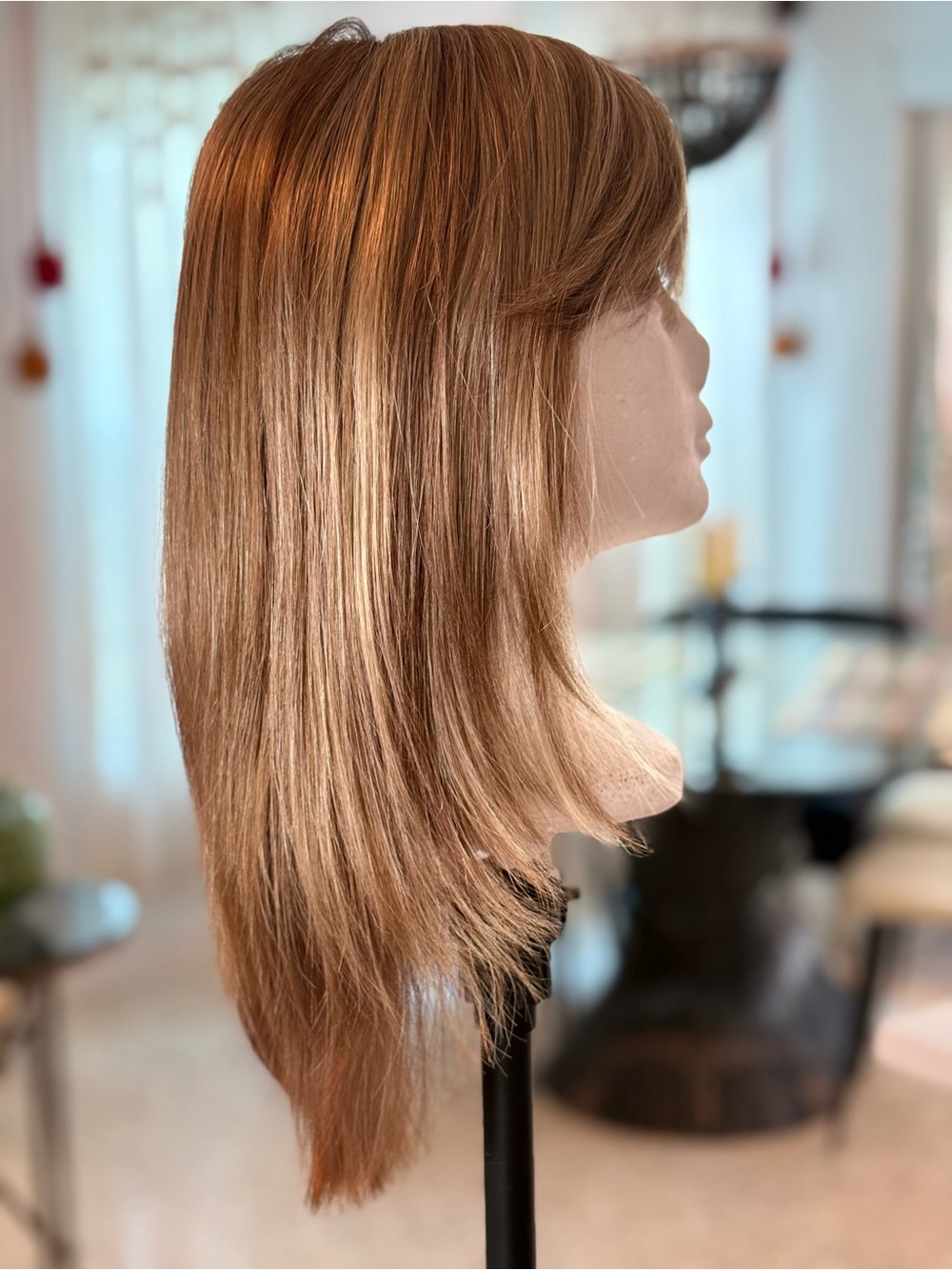 ENVY Madison Long Straight Razored Layers Blonde Brown Synthetic Wig! Champagne